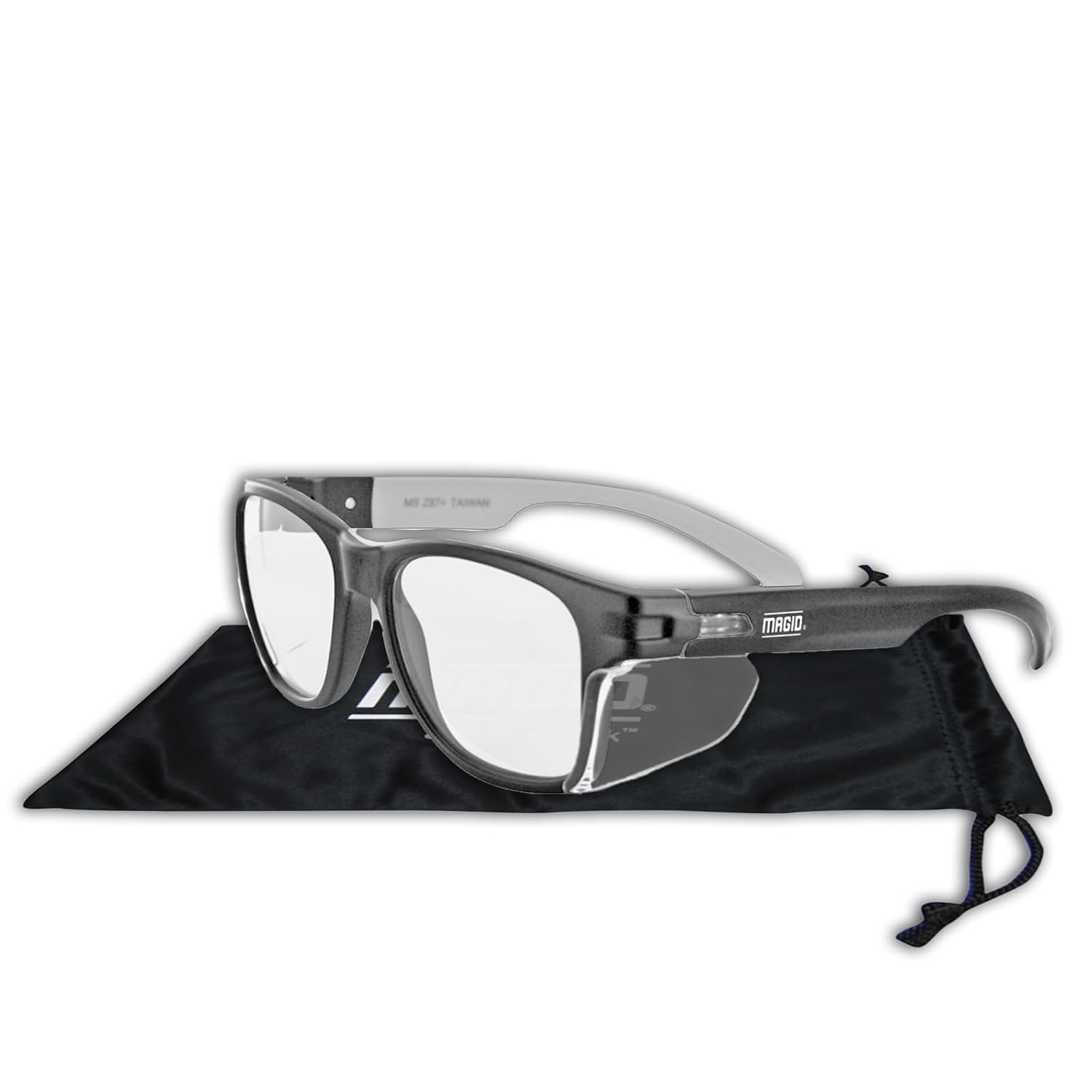 Y50 Safety Glasses for Construction | Black Frame — 1 Pair, Clear Lens | Side Shields, ANSI Z87.1+, Anti-Fog