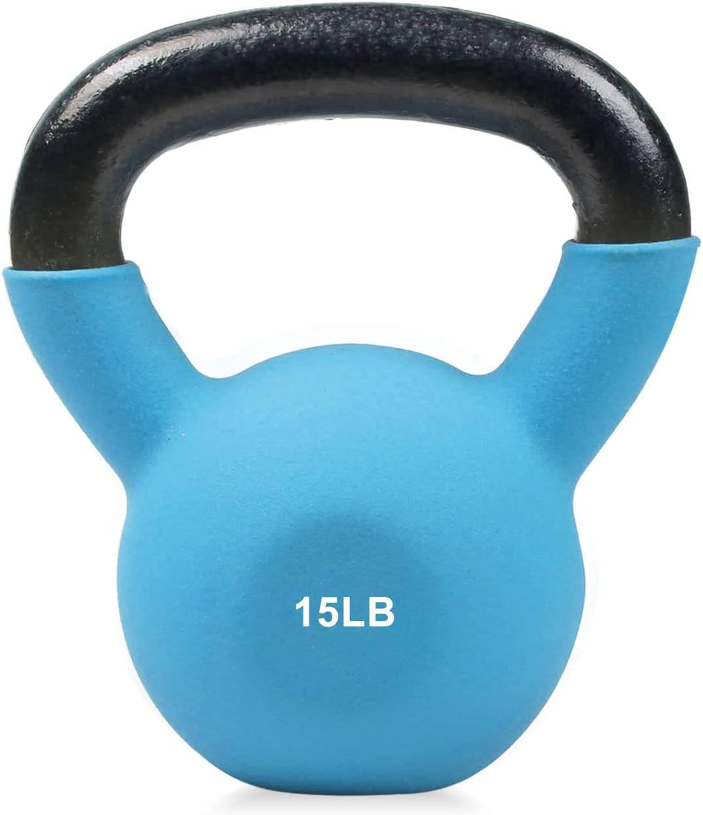 Neoprene Coated Kettlebell Weight Set, Solid Cast Iron