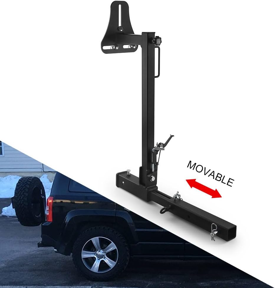 Adjustable RV Spare Tire Carrier Mount for Vans SUVs and Motorhomes, Fits 16" to 24" Wheels, Hitch with 2 Inch