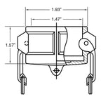 Gloxco Cam and Groove Fitting, Polypropylene, Type DC, 1" Dust Cap (CAM-10-DC-PP)