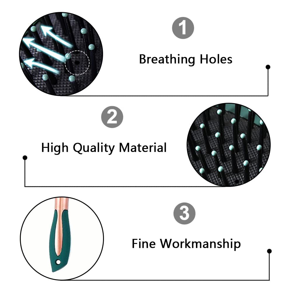 Anti-Static Hair Brush Set - Oval, Round, Vent, Detangling and Paddle Combs for Wet or Dry Hair - Massage and Shine