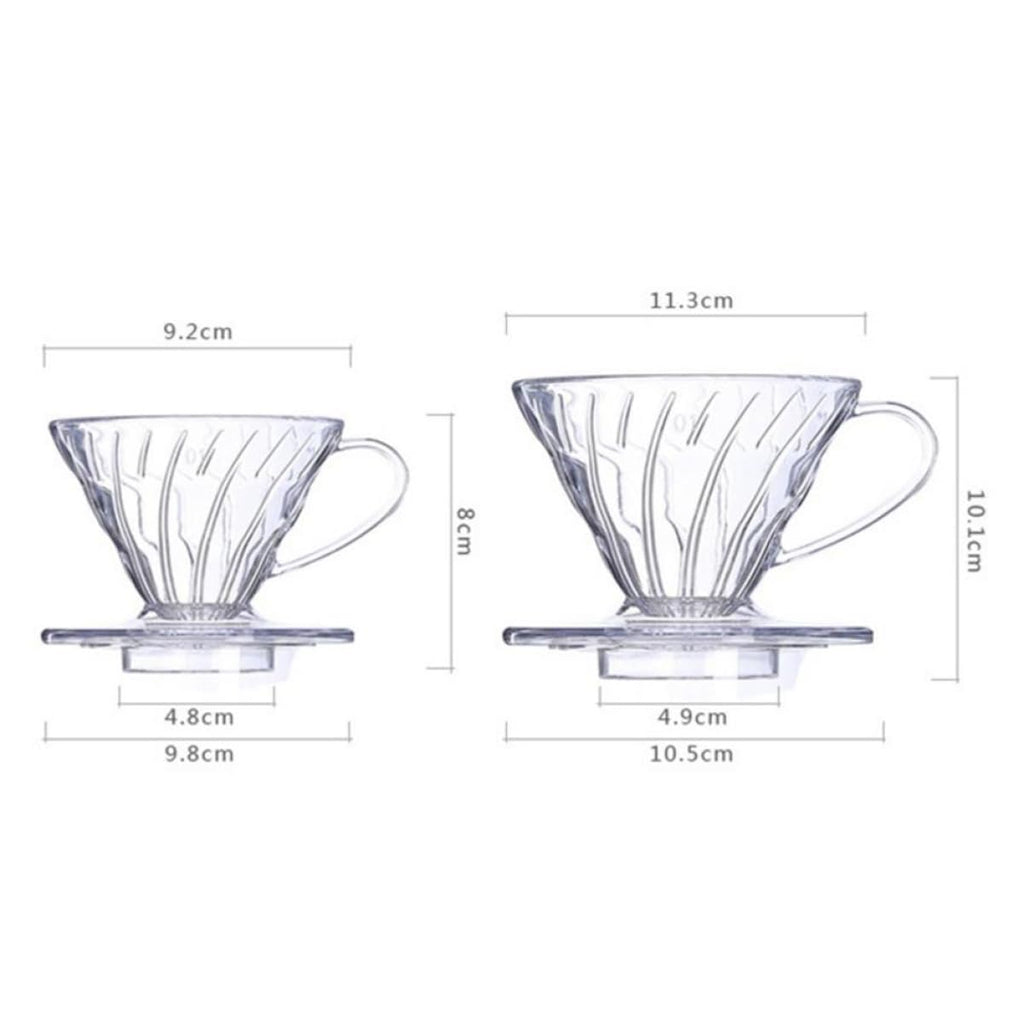 Handmade Glass Drip Coffee Filter with Plastic Filter Cup for Home Brewing