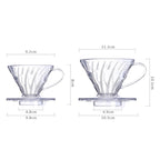 Handmade Glass Drip Coffee Filter with Plastic Filter Cup for Home Brewing