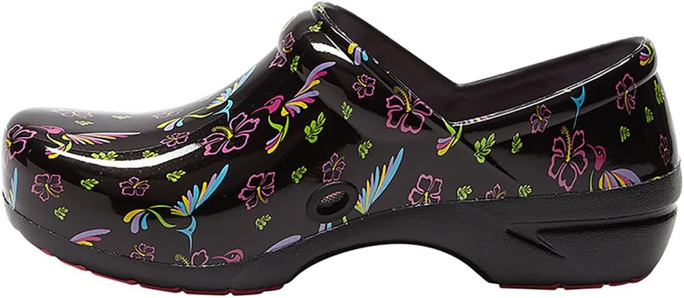 SR Angel Clogs, Nursing Shoes, Tropical Hummingbirds, 11W/9M