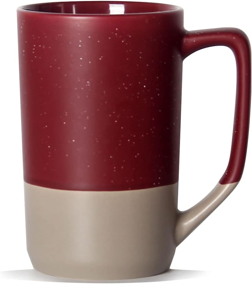 16 OZ Large Coffee Mug, Ceramic Coffee Mugs, Big Tea Cup, Red