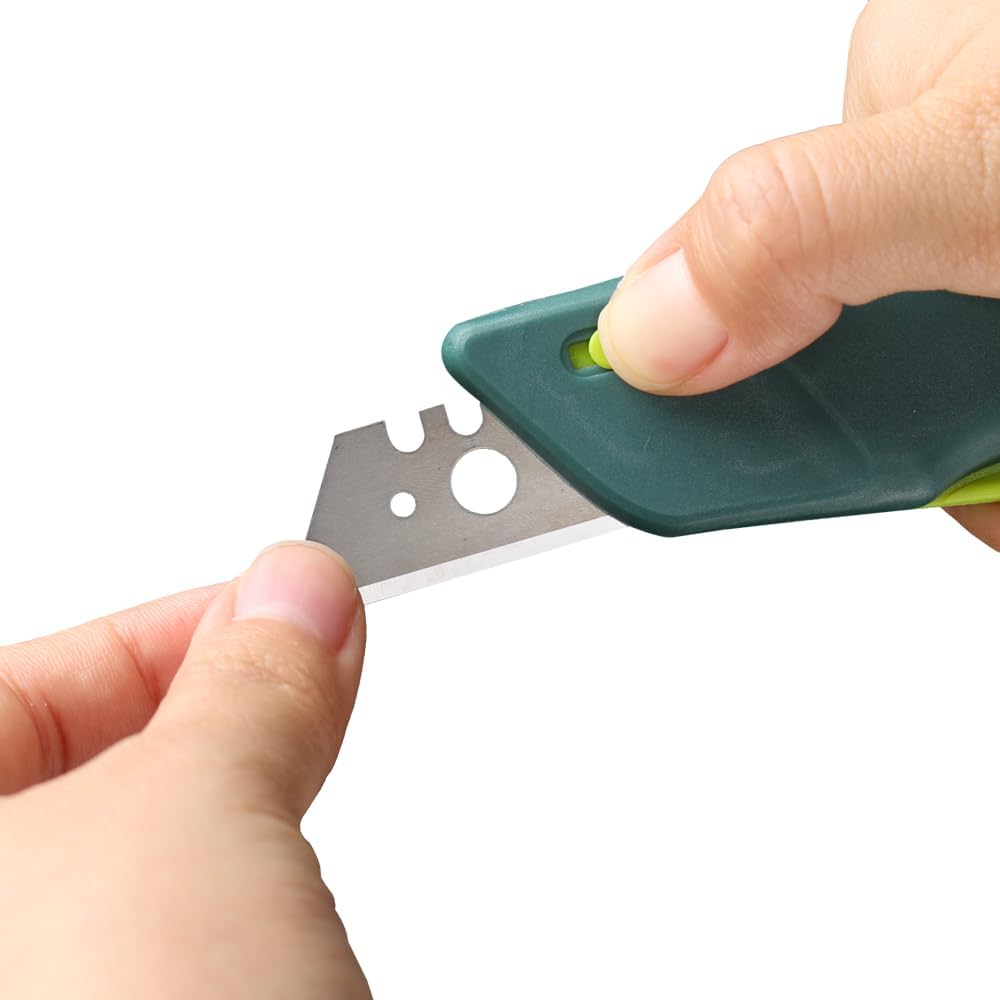 Smart-retracting Squeeze Trigger Knife, Safety Box Cutter, Utility Knife, Ambidextrous Design, Replaceable and
