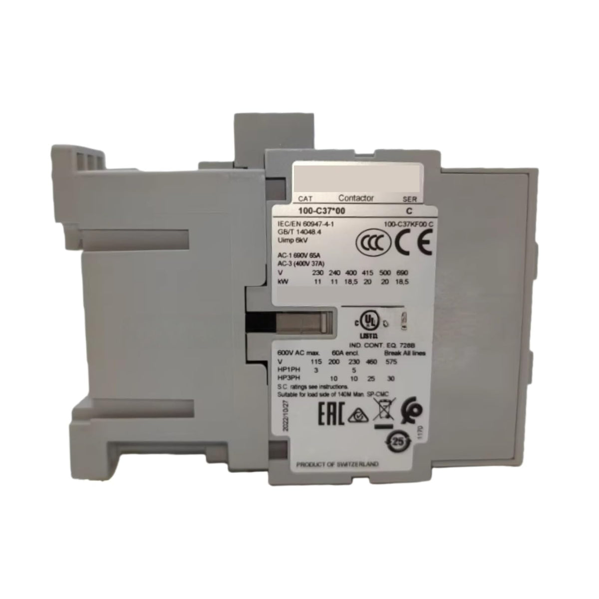 ZGHQHCDRH Electrical Contactor Power Contactor 100-C37*00 AC110V,100-C37*00 AC230V(100-C37*00 AC110V)