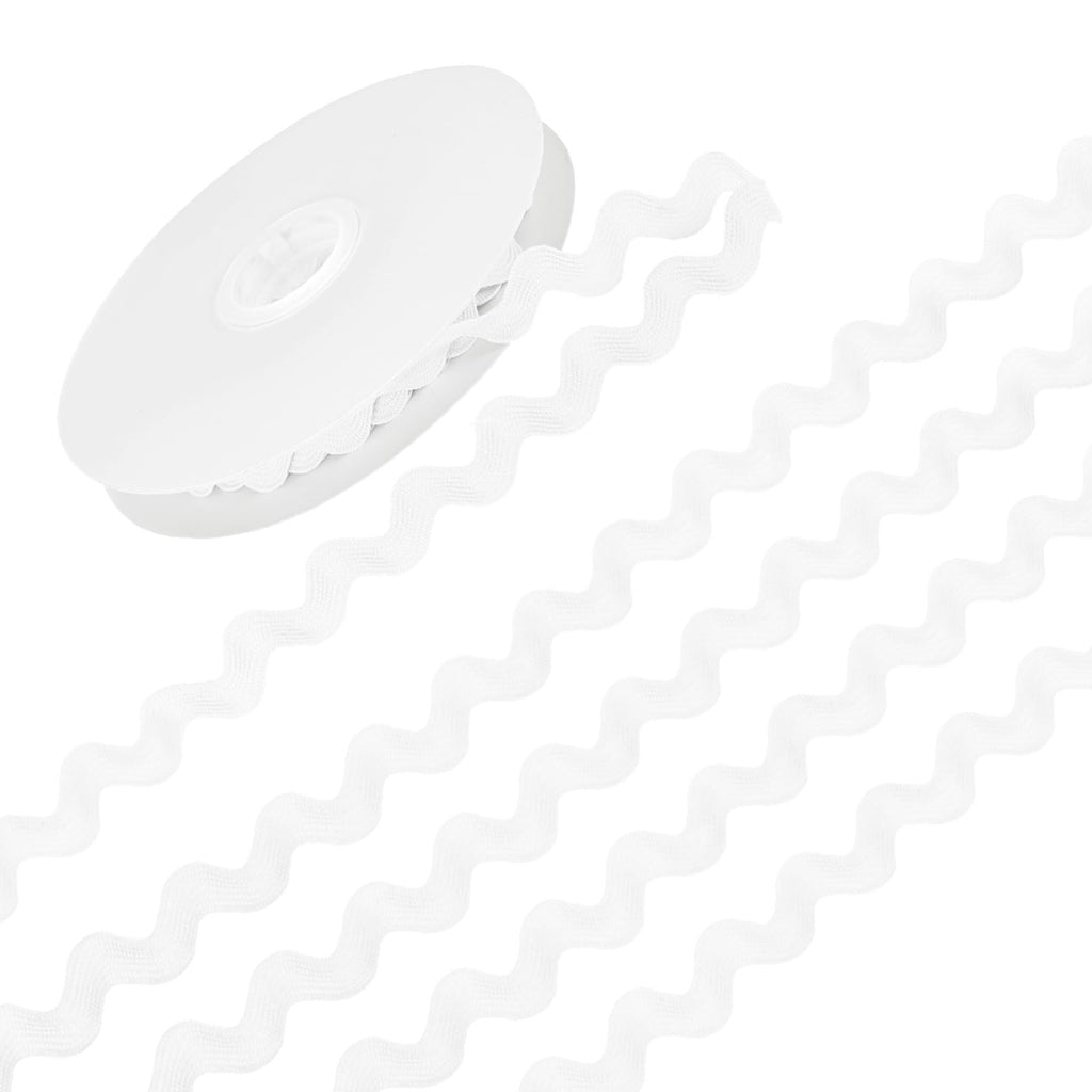 Rick Rack Trim 10 Yard 15mm / 0.6" Wave Bending, White