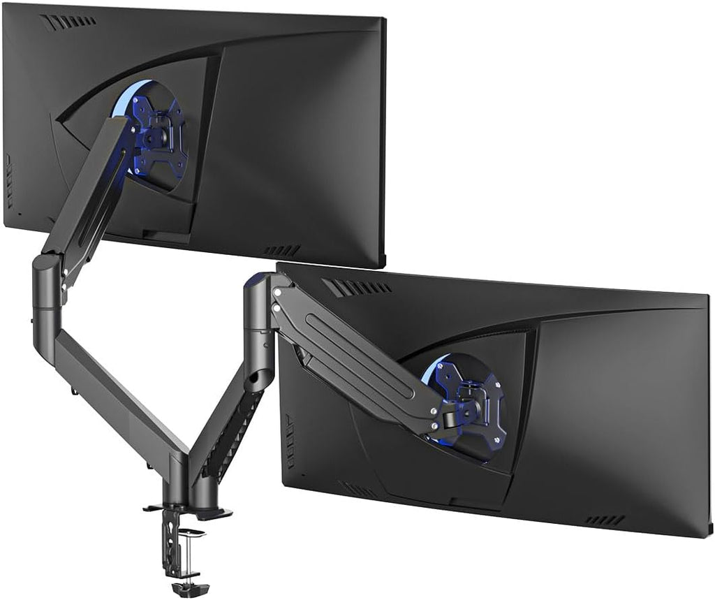 Dual Monitor Mount Stand-Height Adjustable Gas Spring Monitor Arm Desk Mount for 2 Computer Screens 17 to 35 inches