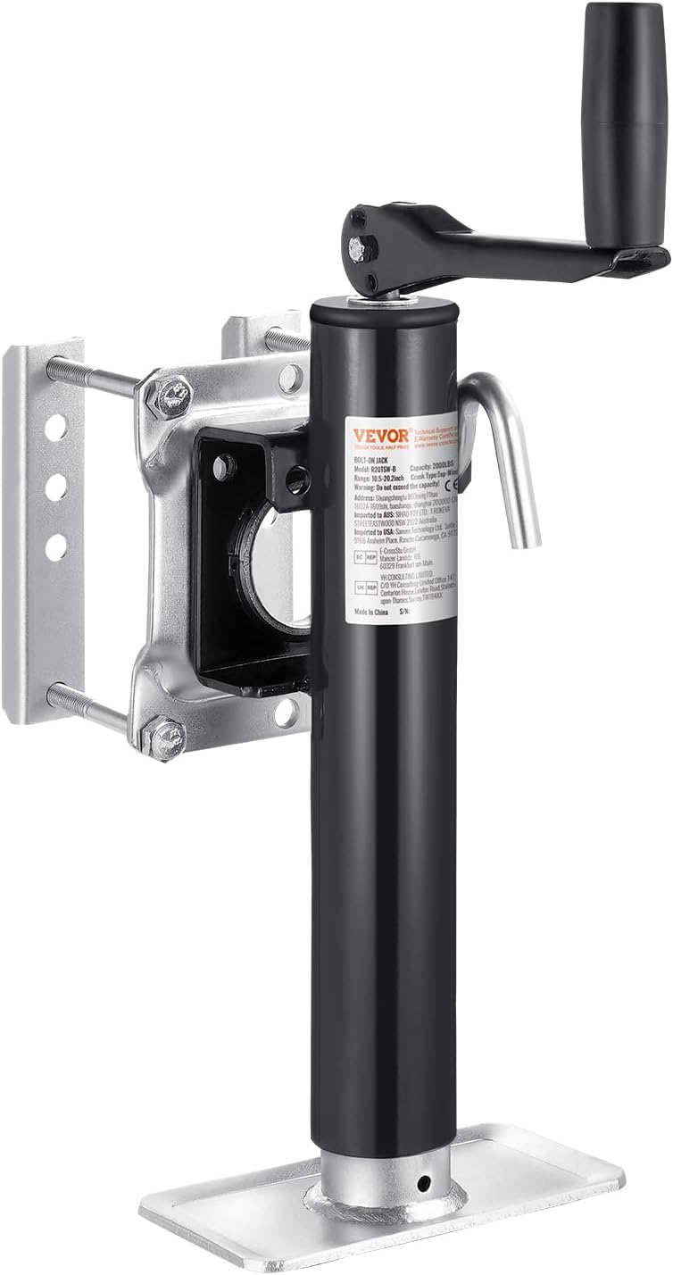 Heavy Duty Trailer Jack, 2000 lbs Load Capacity, 10" Swivel Lift for RV, Horse, Utility & Yacht Trailers