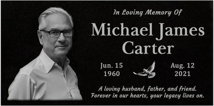 24x12 Personalized Granite Memorial Plaque - Custom Headstone for Graves, Cemetery or Garden, Engraved Grave Marker