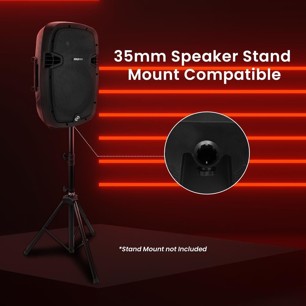 PRO 1000W Powered Bluetooth PA System Speakers - Active DJ Speakers with 10 Inch Subwoofer Monitor Speaker and