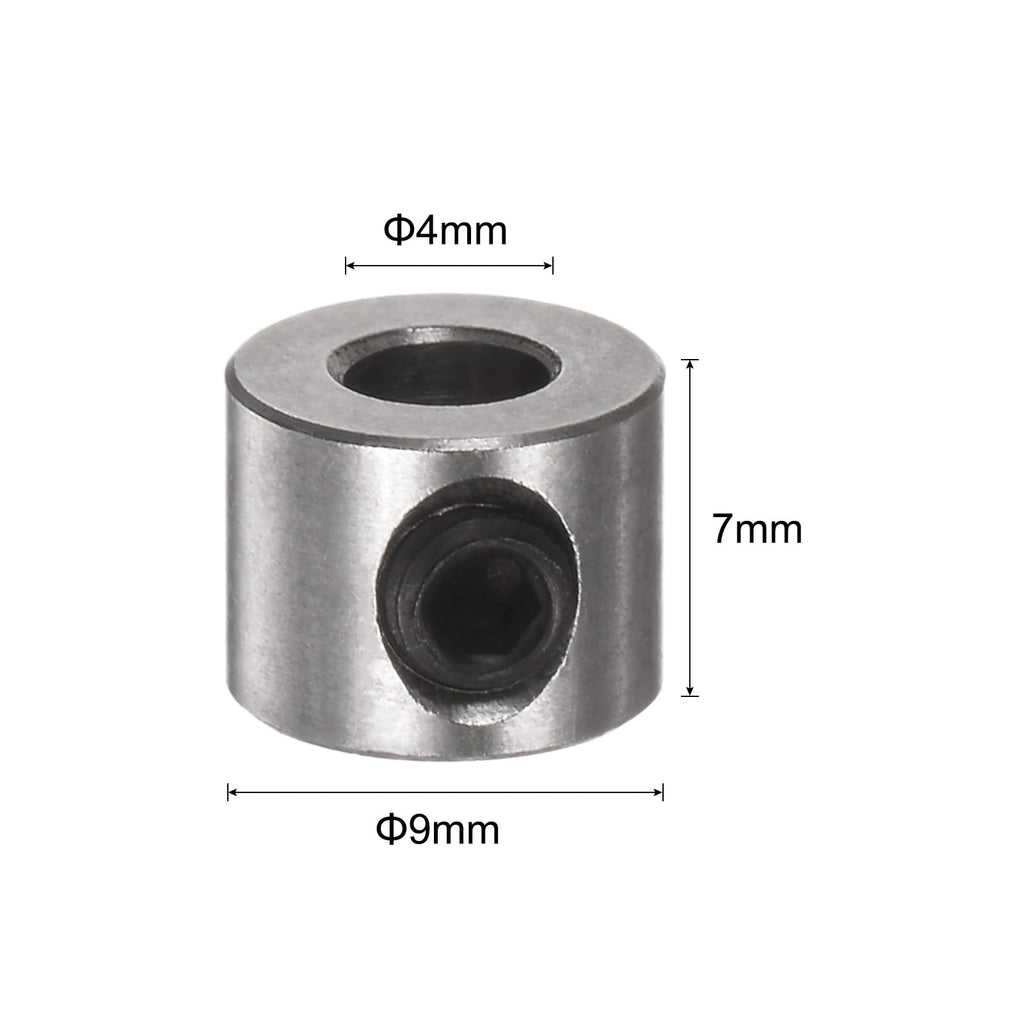 uxcell 10pcs Set Screw Shaft Collars 4mm Bore Stainless Steel