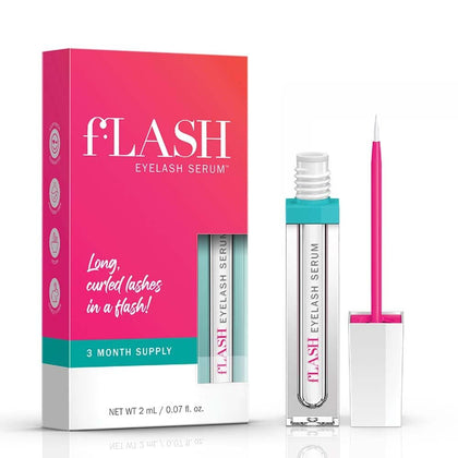 fLASH Eyelash Serum for Longer-Looking Natural Lashes - Enhances & Strengthens, Safe & Effective Formula for Contact