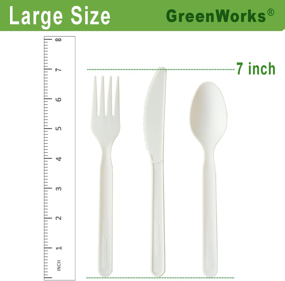 Heavy-duty Compostable Spoons,BPI Certified,100 Count Large Disposable Cutlery Spoons