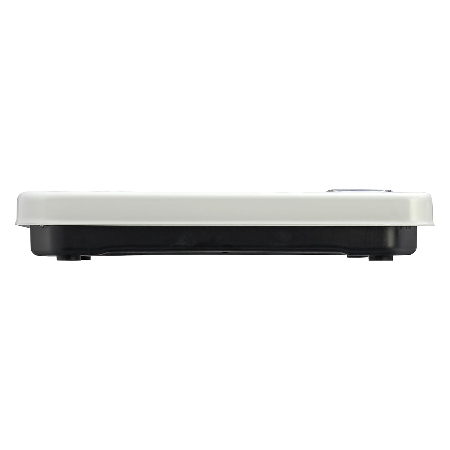Analog Bathroom Scale for Body Weight, White with Black Mat, 300 lb Capacity in 1 lb Increments, 9.8 x 9.8 in