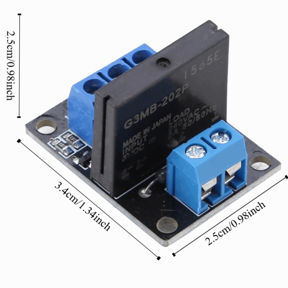 Channel Solid State Relay Module 2A 5V/12V – Low Level Trigger with Fu-se Protection, Reverse Polarity Safe for Industrial Control Systems(12V-2Pcs)