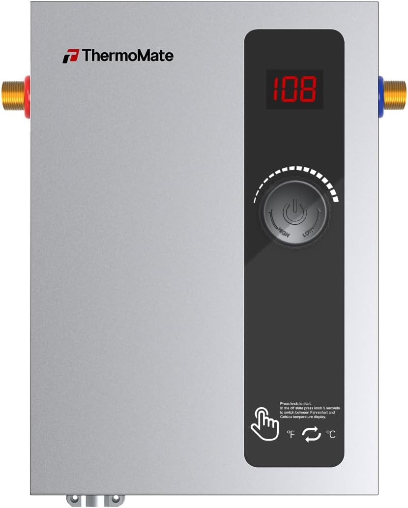 Tankless Water Heater Electric, 11kW 240 Volt On Demand Instant Hot Water Heater for Point of Use, Self-Modulating