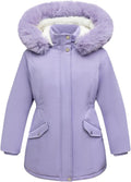 Girls Long Waterproof Winter Coat Kids Warm Hooded Parka | Waterproof puffer keeps girls dry. Fleece-lined.