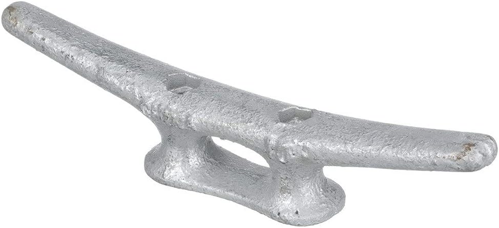 Seachoice Open Base Dock Cleat, Galvanized Gray Iron, 10 In.