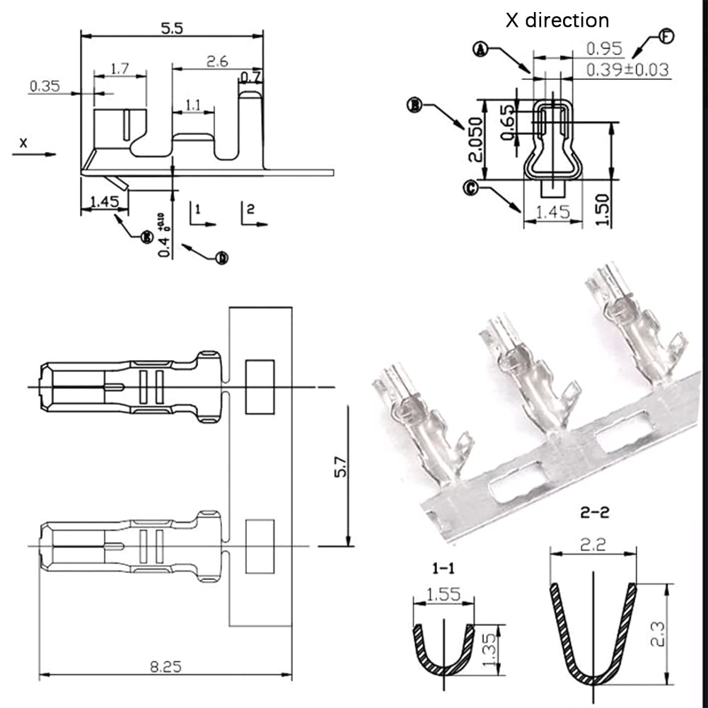 1550PCS JST PH 2.0mm Connector Assortment Kit 2.0mm Pitch Male Female 2/3/4/5/6/7/8/9/10 Pin Housing Adapter Plug Terminal