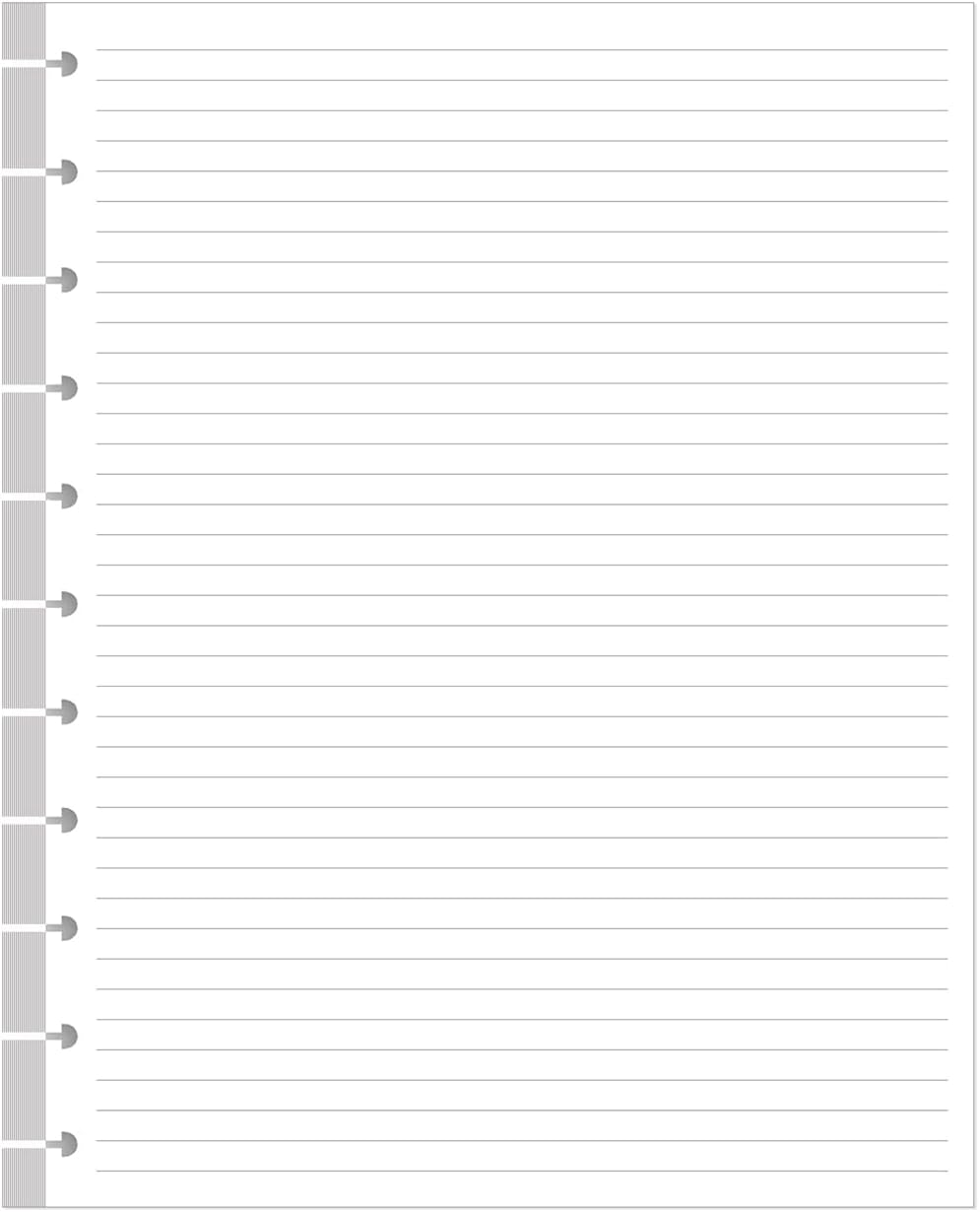 Letter Size Discbound Refill Paper, 11 Disc Paper Refill for Note-Taking System Discbound Planner, 100Sheets /