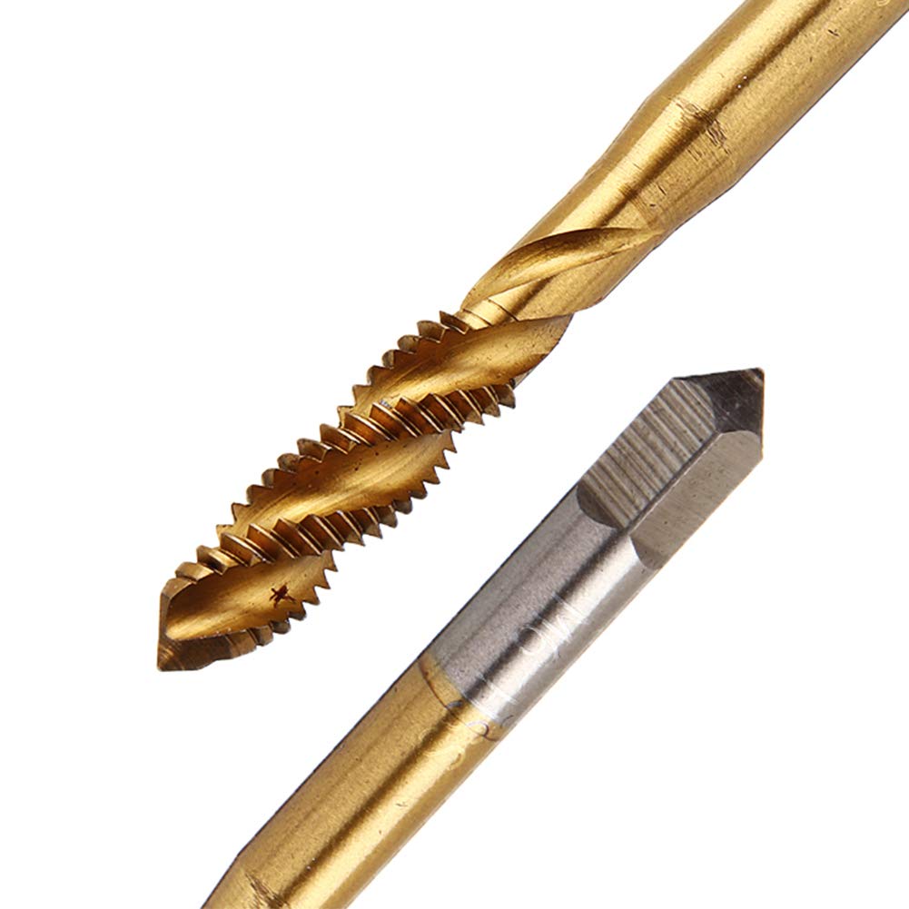 Yakamoz Spiral Flute Tap Set, 9Pcs HSS Titanium Metric M2-M12