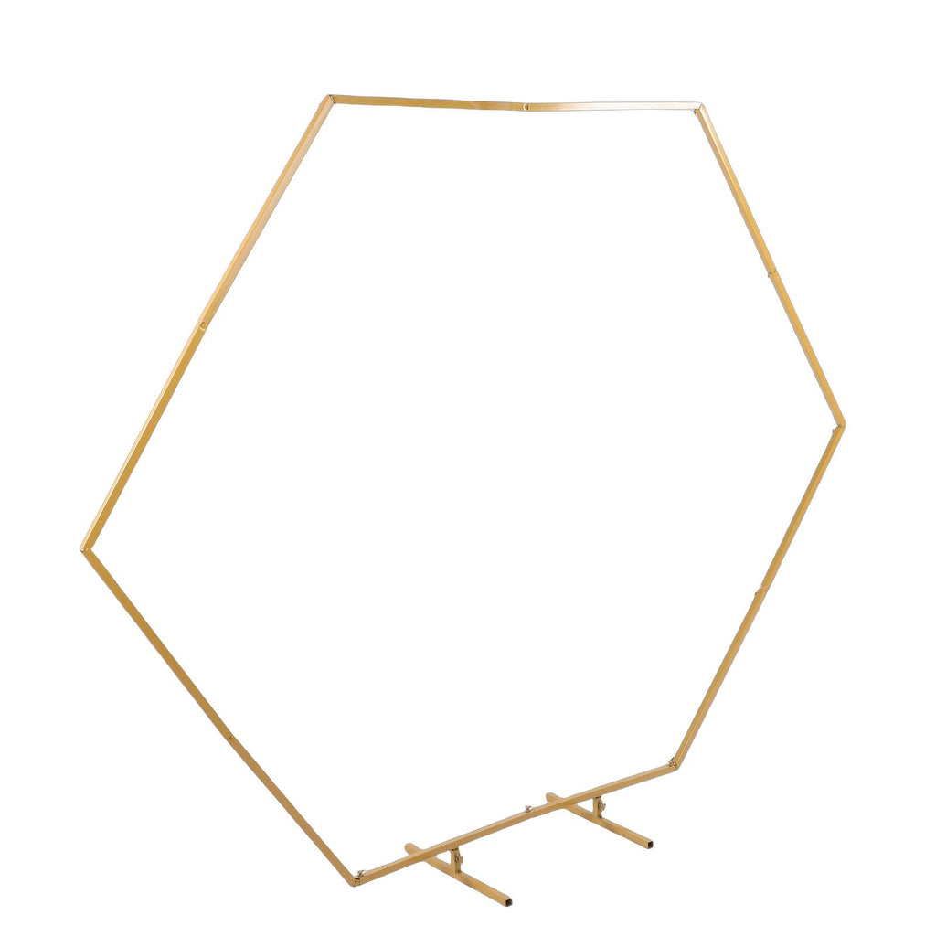 Hexagonal Wedding Arch Stand 6.56ft Wide Metal Backdrop Frame