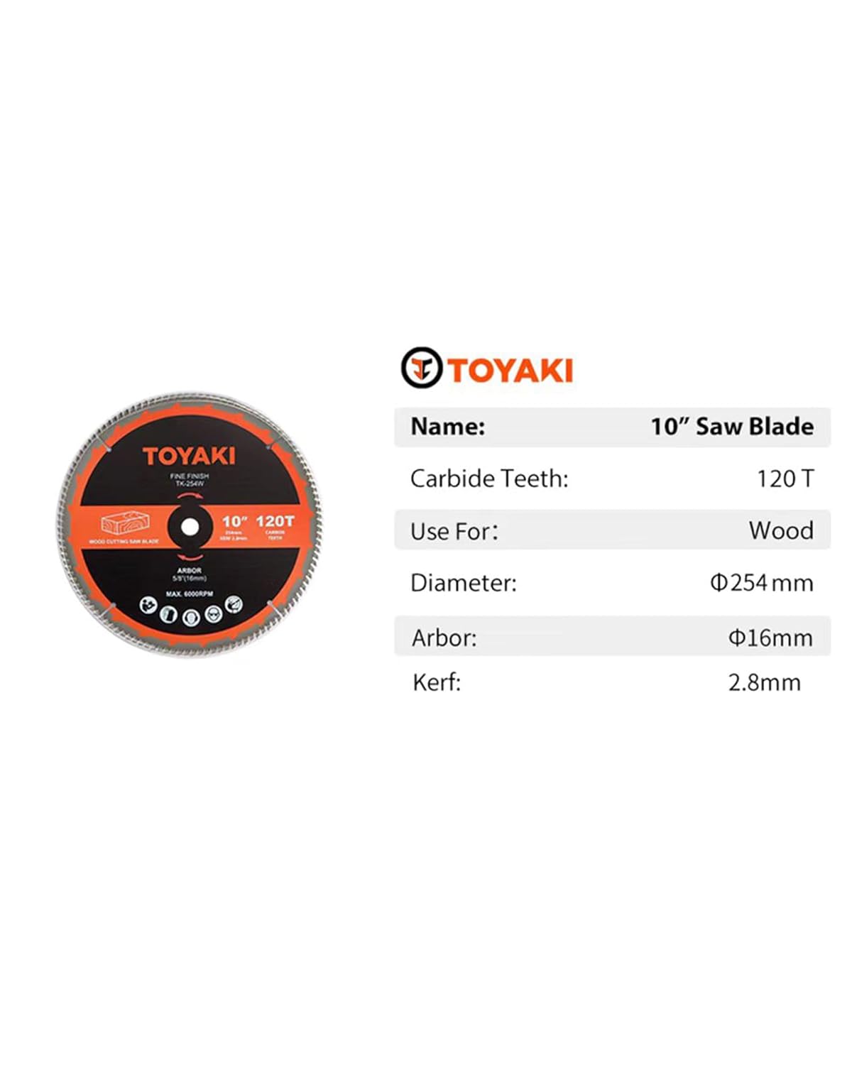 10-Inch Miter Saw Blade, 120-Tooth Fine-Finish Professional Woodworking Saw Blade for Miter Saws Table Saws and