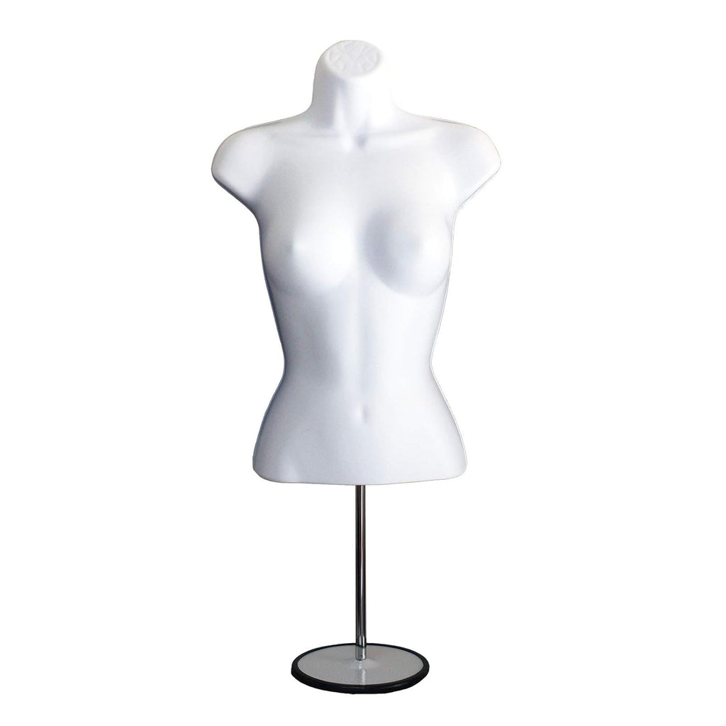 Female Mannequin Torso with Metal Stand Hollow Back Body Stackable Dress Form for Tshirt Display, Countertop, Craft