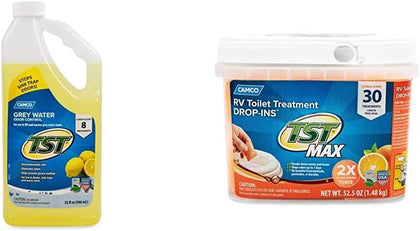 TST Lemon Scent RV Grey Water Odor Control, Stops Sink Trap Odors, for Use in Drains,Sink Traps and Waste Vents + TST