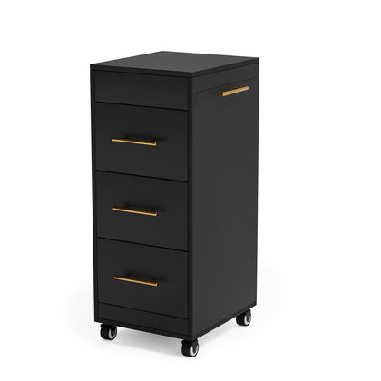 Salon Trolley Cart with Wheels, 3-Drawer Rolling Hair Styling Station, Mobile Beauty Trolley with Hot Tools Holder
