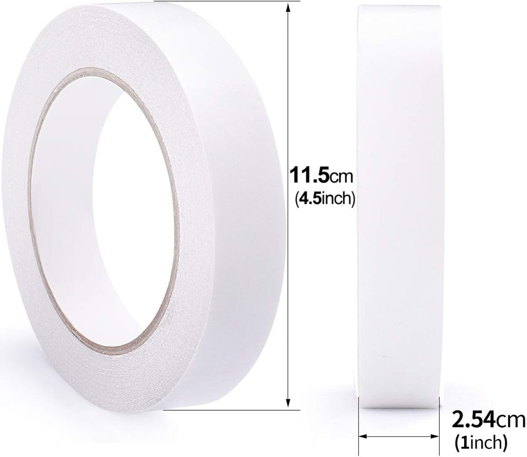 2 Rolls Double Sided Tape, 1 Inch x 90 Ft Two Sided Adhesive Tape