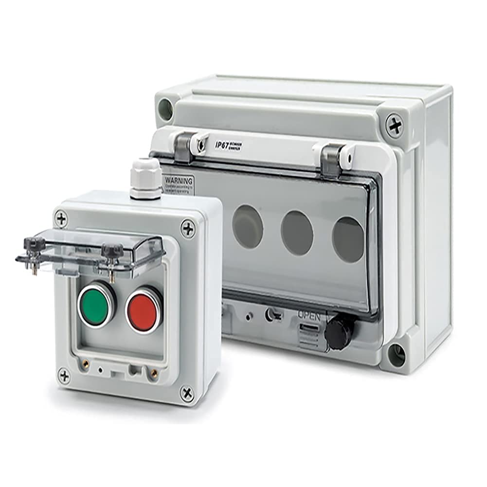 Red Stop Green Start Momentary Push Button Box IP67 22mm with Safety Cover
