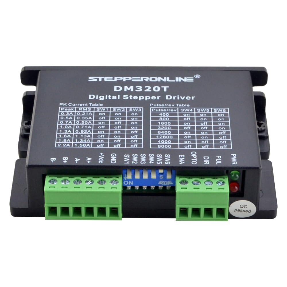 STEPPERONLINE Digital Stepper Driver 0.3-2.2A 10-30VDC 1/64 Micro-Step Resolutions for Nema 8, 11, 14, 16, 17 Stepper Motor
