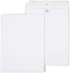 9x12 Wove Clasp Envelopes, White, Metal Clasp, 100/Box