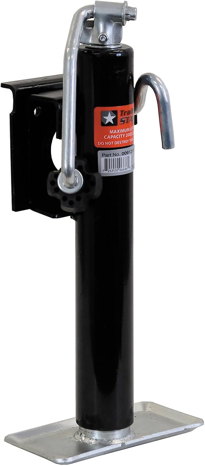 Buyers Products 0091225 Top Wind Swivel Jack, 2000lb Capacity, Welds On to Trailer Tongue, 14.25" Retracted, 29.25"