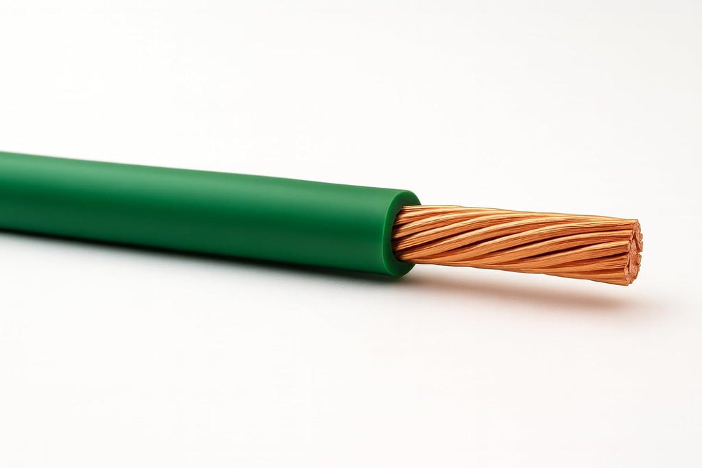 25 FT 6 AWG THHN THWN-2 Green Stranded Copper Building Wire – 19 Strand 600V