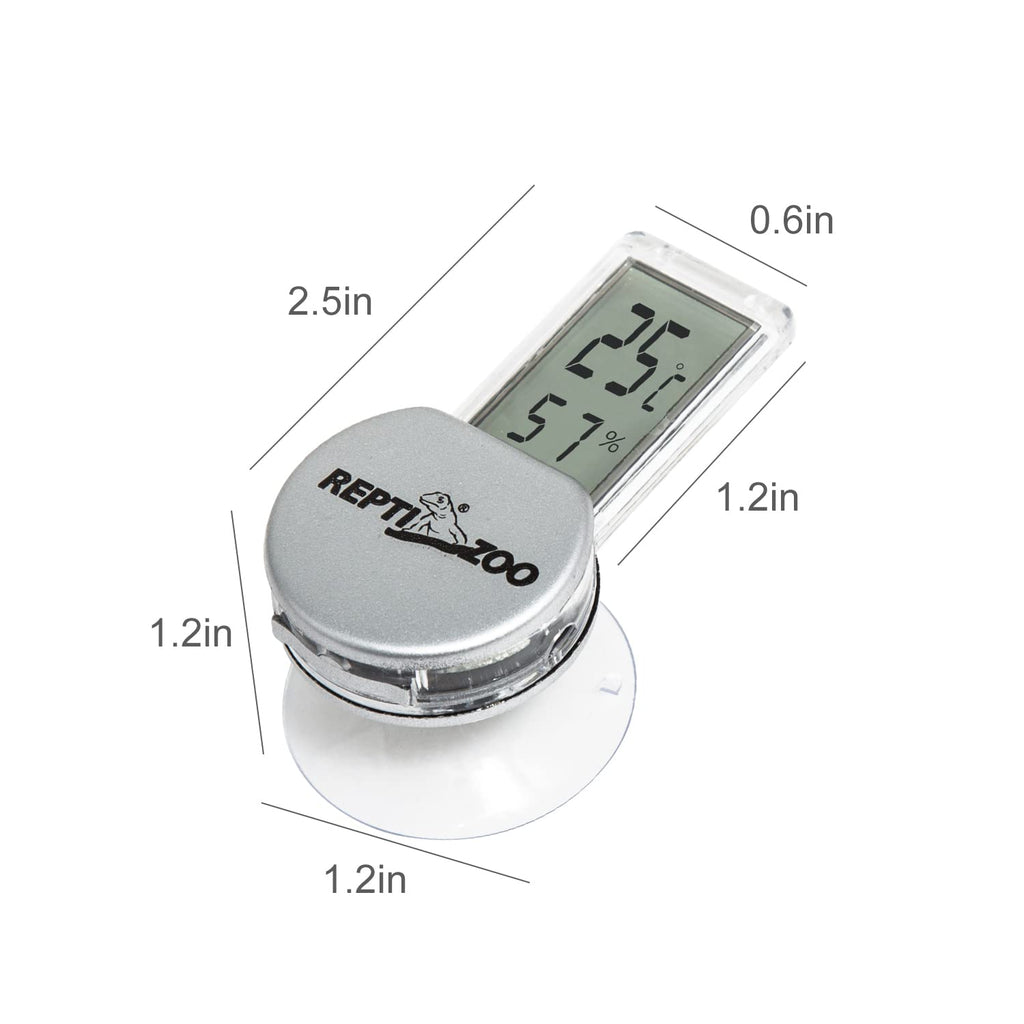 Reptile Thermometer Hygrometer with Suction Cup, Digital Thermometer Hygrometer for Reptile Rearing Box Terrarium