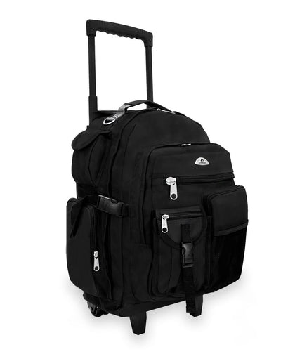 Deluxe Wheeled Backpack, Black, One Size