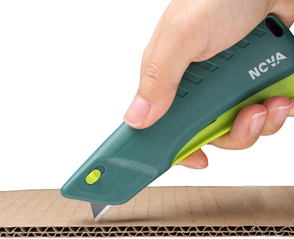 Smart-retracting Squeeze Trigger Knife, Safety Box Cutter, Utility Knife, Ambidextrous Design, Replaceable and