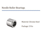 Kozelo 5pcs HF0812 Needle Roller Bearings - [8mm x 12mm x 12mm] One Way Clutch Bearing for Transmission Use, Chrome Steel Rollers