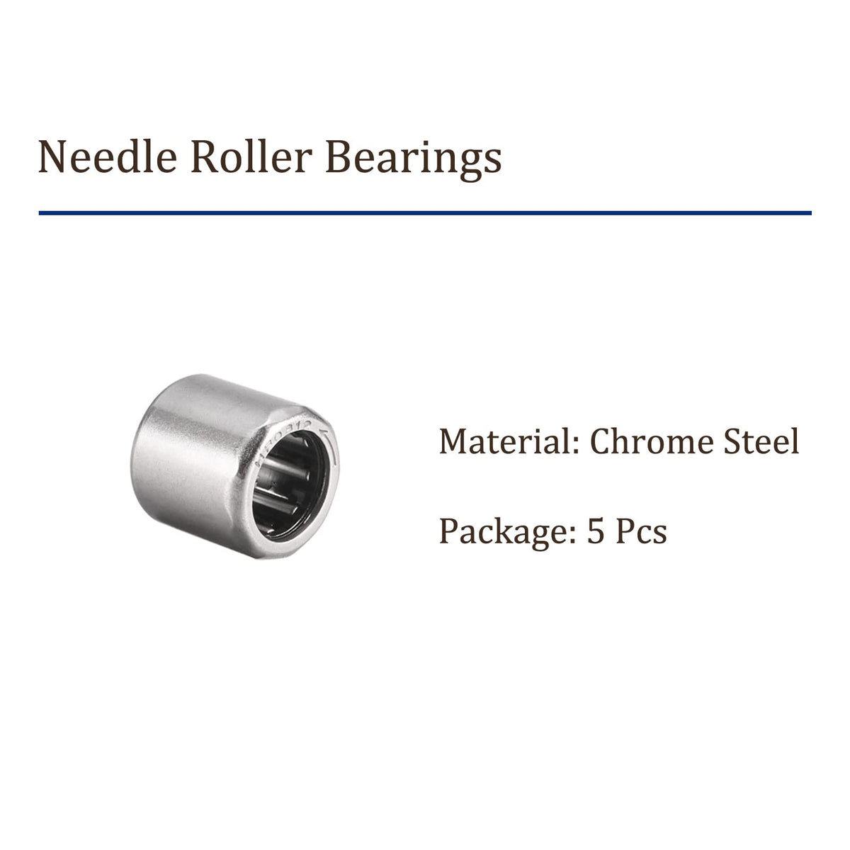 Kozelo 5pcs HF0812 Needle Roller Bearings - [8mm x 12mm x 12mm] One Way Clutch Bearing for Transmission Use, Chrome Steel Rollers