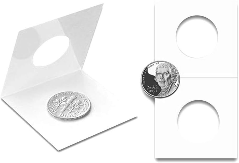 50 PCS Coin Flips 2x2 inch Cardboard Holders for Dollar | Uncle Paul Coin Holders 27.5mm/1.08inch Collection Supplies