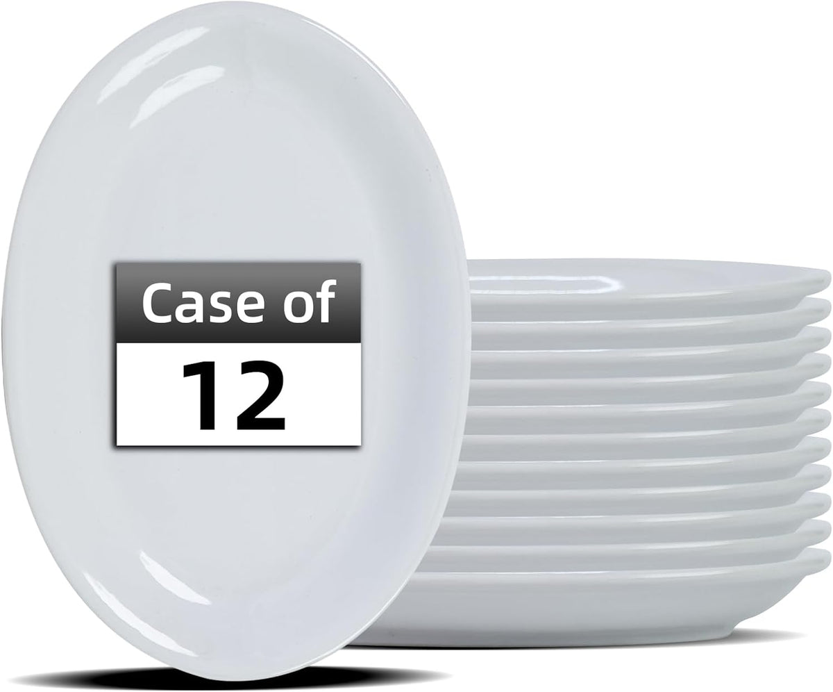 Stoneware Coupe Commercial Grade Dinnerware, Bright White, Oval Platter 13.5" x 10", Case of 12