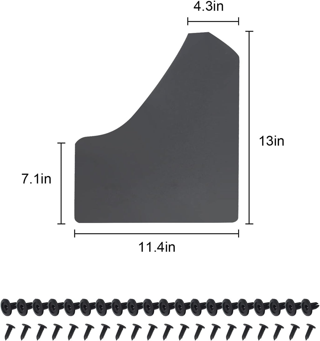 Car Mud Flaps Universal Fit Black Splash Guards (4 Pack) with 20 Pieces 6mm Fastener Rivet Clips