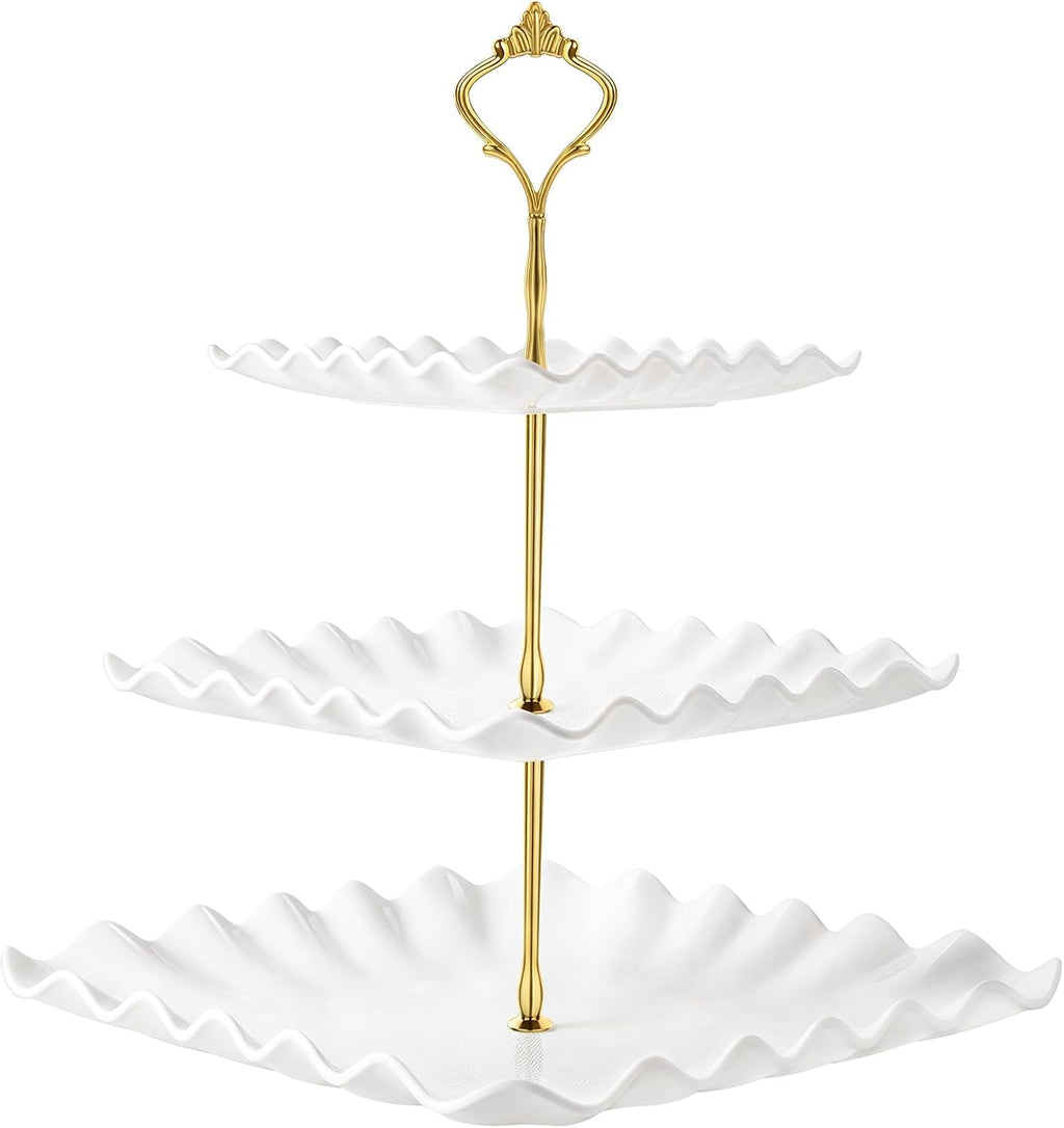 Plastic Dessert Cupcake Stand, 3 Tier Cupcake Tower Holder, White