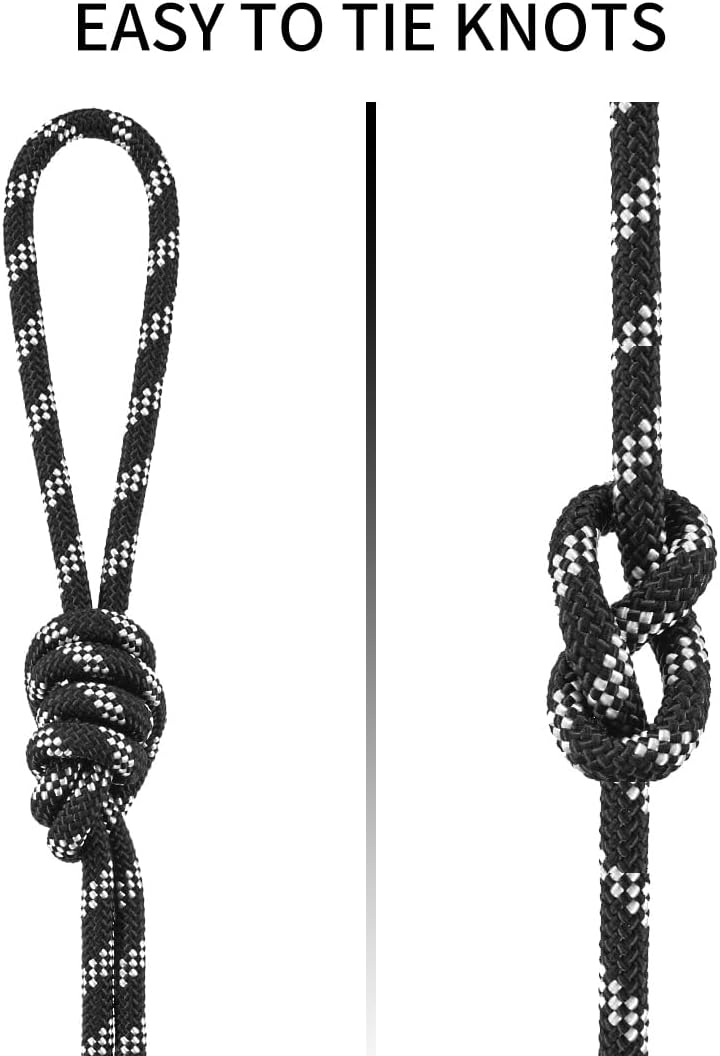 Static Climbing Rope - 8mm (5/16c) / 10mm (3/8”) Double Braid Accessory Cord for Rock,Hauling, Prusik, Survival