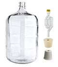 Glass Carboy Fermenting Jug, 5 Gallons | Clear Transparent Glass, Home Brewing, Beer & Wine, Drilled & Undrilled