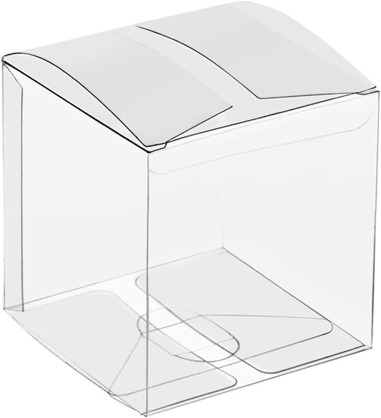 25/50/106 Packs Clear Gift Boxes, Clear PET Plastic Boxes Transparent Packing Box Favor Square Boxes for